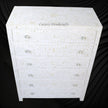 Bone Inlay 6 Drawer Chest Floral Design White 2