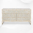 Bone Inlay 6 Drawer Chest Lattice Grey