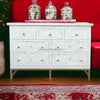Bone Inlay Floral Chest of 7 Drawers Iron White 1