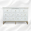 Bone Inlay Floral Chest of 7 Drawers Iron White 5