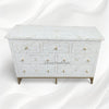 Bone Inlay Floral Chest of 7 Drawers Iron White 2