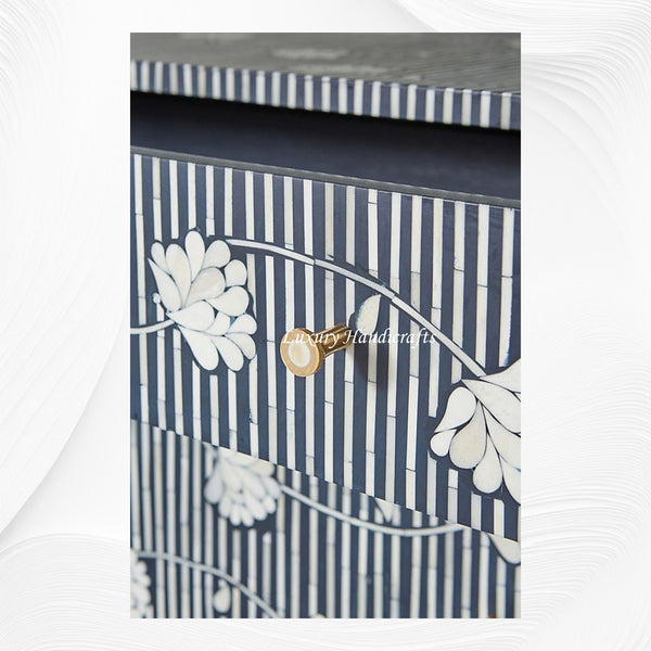 Bone Inlay Ada 3 Drawer Dresser Blue
