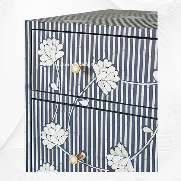 Bone Inlay Ada 3 Drawer Dresser Blue