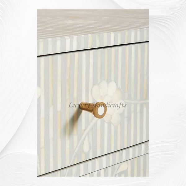 Bone Inlay Ada 3 Drawer Dresser Grey