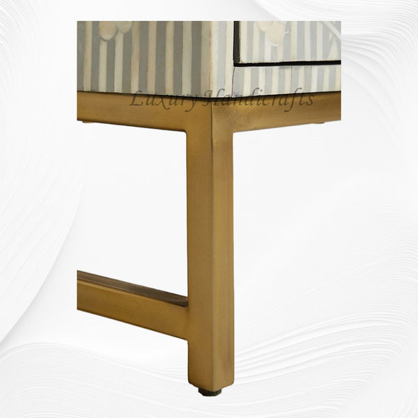 Bone Inlay Ada 3 Drawer Dresser Grey