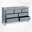Navy Blue Bone Inlay Arctic Chest Of 7 Drawers 3