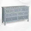 Navy Blue Bone Inlay Arctic Chest Of 7 Drawers 2