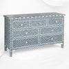 Navy Blue Bone Inlay Arctic Chest Of 7 Drawers 2