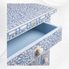 Bone Inlay Bedside Floral 1 Drawer 1 Door Light Blue 2