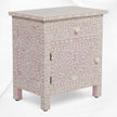 Bone Inlay Bedside Floral 1 Drawer 1 Door Blush Pink 1
