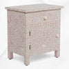 Bone Inlay Bedside Floral 1 Drawer 1 Door Blush Pink 1