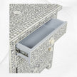 Bone Inlay Bedside Floral 1 Drawer 1 Door Grey 2