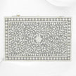 Bone Inlay Bedside Floral 1 Drawer 1 Door Grey 3