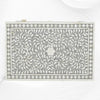Bone Inlay Bedside Floral 1 Drawer 1 Door Grey 3