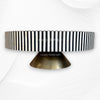 Bone Inlay Center Table Black Stripe Conical Base 4