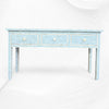 Ice Blue Bone Inlay Fishscale Console 3 Drawer 3