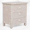 Bone Inlay Floral 3 Drawer Bedside Blush Pink 1
