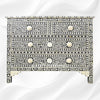 Bone Inlay Floral Chest of 4 Drawer Black 1