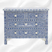 Bone Inlay Floral Chest Of 4 Drawer Blue 1
