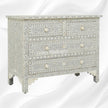 Bone Inlay Floral Chest Of 4 Drawer Grey 2