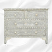 Bone Inlay Floral Chest Of 4 Drawer Grey 1