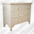 Bone Inlay Floral Chest Of 4 Drawer White 4