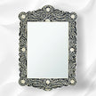 Bone Inlay Floral Scalloped Mirror Black 2