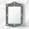 Bone Inlay Floral Scalloped Mirror Black 2