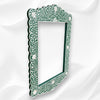 Bone Inlay Floral Scalloped Mirror Green 2