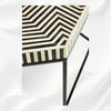 Bone Inlay Hexagonal Stripe Center Table Black 4