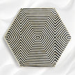 Bone Inlay Hexagonal Stripe Center Table Black 3