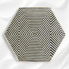 Bone Inlay Hexagonal Stripe Center Table Black 3