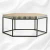 Bone Inlay Hexagonal Stripe Center Table Black 5