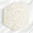 Bone Inlay Hexagonal Stripe Center Table White 4