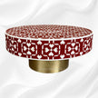 Bone Inlay Lotus Coffee Table Dark Red 3