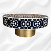 Bone Inlay Lotus Coffee Table Navy Blue 2