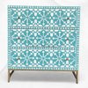 Bone Inlay Moroccan 3 Drawers Chest Green 2