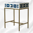 Tetris Bone Inlay 1 Drawer Nightstand Indigo 1