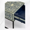Bone Inlay Nightstand with Drawer Blue Black 