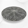 Bone Inlay Round Floral Dining Table Black Slim Base 3