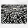 Bone Inlay Round Floral Dining Table Black Slim Base 4