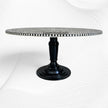 Bone Inlay Round Floral Dining Table Black Slim Base 5
