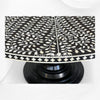 Bone Inlay Round Floral Dining Table Black Slim Base 2