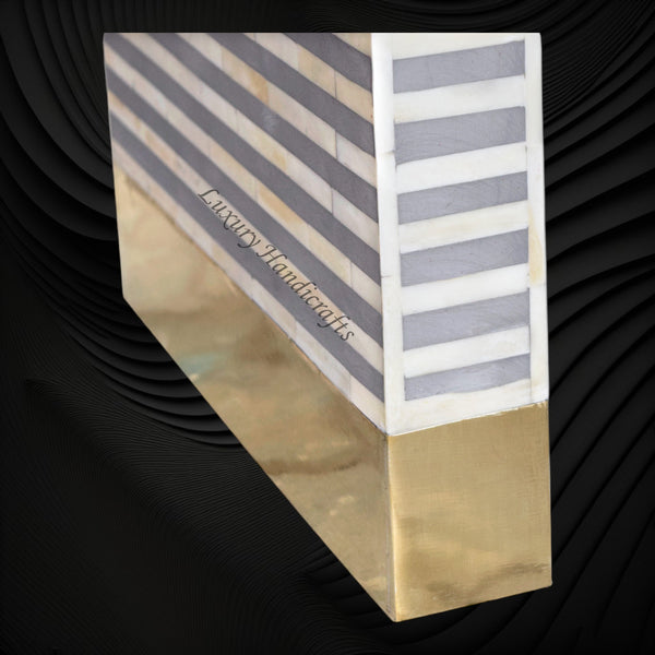 Waterfall Bone Inlay Coffee Table Grey