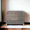 Waterfall Bone Inlay 4 Drawer Dresser Black 4