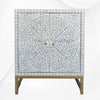 Bone Inlay Scroll Vine 2 Door Cabinet Grey 1