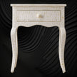 Bone Curved 1 Drawer Nightstand White 1