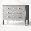 Bone Inlay Curved 3 Drawer Floral Dresser Grey with Topper 6