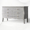 Bone Inlay Curved 6 Drawer Floral Dresser Grey with Topper 6