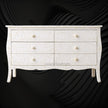 Bone Inlay Curved 6 Drawer Floral Dresser White 1